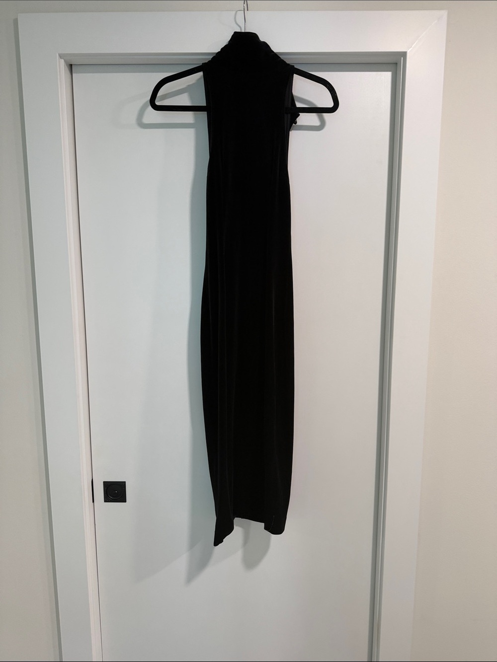AQ/AQ Black Sleeveless Maxi Dress with High Neck